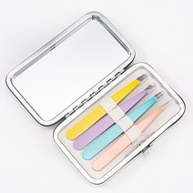 키라비 쪽집게 전문가용 눈썹정리 트위저 미니 핀셋 고급 4종세트 족집게, 1세트, 블랙