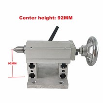 공작기계 CNC 심압대 4 축 MT2 로터리 선반 조각 기계 척용, 10 92MM Center height