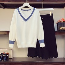 니트스웨터빅사이즈 겨울 가을 여성의류 핫한 작은 키 마이크로 뚱뚱한 반신 점프슈트 3674450103