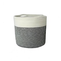 햄퍼 빨래함 빨래통 Storage Baskets Minimalist Multifunctional Cotton Rope Strong Load-bearing Clothe, 02 Black White