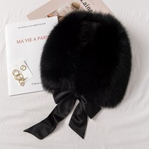 여성 겨울 퍼목도리 털 밍크 모피 스카프 넥워머 여우 칼라 진짜 칼라 리본 보우 코트 칼라의 새로운 버전