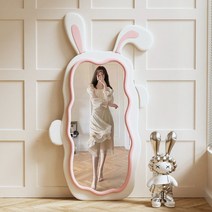 2023토끼 전신거울 대형 아이방 워터룸, 75x130cm, 회색 토끼