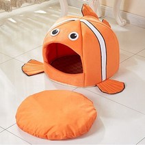 고양이 해먹 동물 둥지 침대 창문 캣타워 제품 잠자는 동굴 바구니 둥지 개 액세서리 타운 하우스 사랑스러운 물고기 새끼 겨울 텐트, 주황색, 엘 48x48x38cm