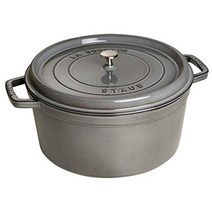 staub 스토우 「피코 코콧 라운드 그레이 34cm」큰 양수 주물 법랑 냄비 IH 대응 La Cocotte Round 40510-308, 상품명참조, 상품명참조