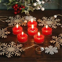 이벤트초 티라이트 캔들 향초 6p 카페 조명 사무실 집들이선물 파티 크리스마스 촛불, 레드