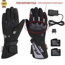 겨울 방수 충전식 오토바이 온열 장갑 터치 스크린 따뜻한 스키 열 스노우모빌용, For motorcycle 블랙, L