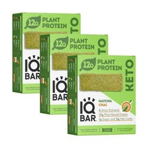 IQBAR Brain and Body 케토 프로틴 바 7개 러 에너지 저탄수화물 고섬유 비건 저당 식사 대용 스낵, Matcha Chai_12개(3개들이 팩)