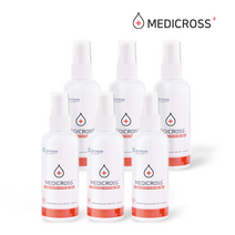 메디크로스 100ml X 6 휴대용 살균 소독수 다용도 세균 살균소독제 hocl 차아염소산수, 1set+손소독제