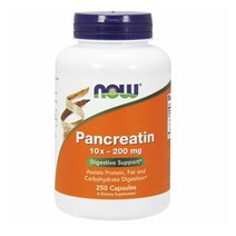나우푸드 나우 판크레아틴 2000mg 췌장 효소 단백질 지방 탄수화물 소화 영양제 250캡슐 now Pancreatin Protease Amylase Lipase Enzymes, 1개