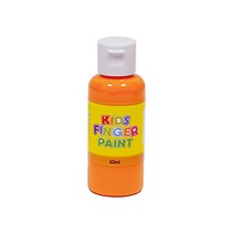키즈 핑거페인트 60ml 낱색 / 키즈맘아트 유아 물감 미술 그림 놀이 촉감 오감 발달 자극 감성 손가락물감 어린이집 유치원 드로잉 키즈 카페 집콕 엄마표미술 홈스쿨 선물 세트, 주황