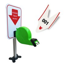 회전 O Matic 수동 티켓 디스펜서 번호 무선 대기열 관리 시스템 K-T 다채로운, 10 Green with 3-digit