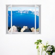 기타 바보사랑[꾸밈]iw524-백두산천지_창문그림액자(중형), E타입-골드브라운