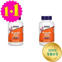 1+1 나우푸드 꿀벌 비 프로폴리스 1500mg 100 베지캡슐 바이오플라보노이드 벌통, 1개, 기본