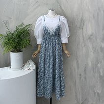 행복여 델리아 가슴 레이스 플라워 뷔스티에 원피스