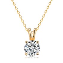 다이아몬드목걸이 프로포즈 웨딩 3부다이아목걸이1ct 6.5mm 라운드 18K 화이트 골드 도금 925 실버 모이사