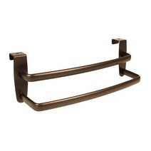 IDesign Axis Over-The-Cabinet 주방 접시 타월 걸이 22.9cm(9인치) 브론즈, Bronze