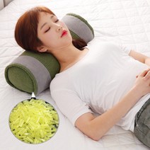 [에코숲라이프] 편백 메밀 바이오칩 H.골지 원형베개, 블랙