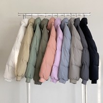 (남녀공용 S-L) 몽글몽글 커플템 웰론 숏패딩