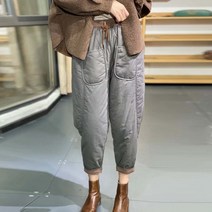 여성 누빔 배기팬츠 퀼팅 바지 고무밴딩