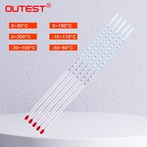 알코올 레드 액체 유리 온도계 물 막대 테이블 수온 측정기 0-100C 20 개, 한개옵션1, 한개옵션0