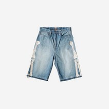 [정품] 캐피탈 14온즈 데님 5P 본 자수 숏 팬츠 인디고 (프로세싱) Kapital 14 oz. Denim Bone Embroidery Short Pants Indigo (Pr
