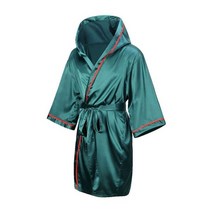 복싱가운 boxing robe with hood green silk satin 성인 무술 킥 경기 훈련 cloak women men muay thai mma uniform