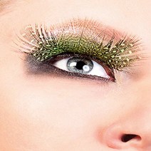 Baci Paradise Dreams Style No.629 Feather Eyelashes with Adhesive Included Light Green null, 1, 기타
