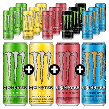 355ml x 20캔 혼합선택 몬스터 에너지 슬릭캔 제로 망고, 02){파라4+시트4+펀치4+망고4+그린4}