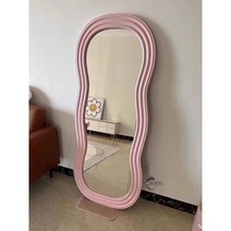 비정형거울 웨이브전신거울 독특한 침실 현관 드레스룸 옷가게, 기본, 70x170cm 핑크