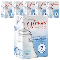 오브맘 액상분유 2단계(6~12개월) 200ml, 1개입, 36개