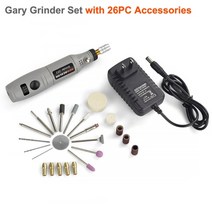 물고추가는기계 양념분쇄기 고추가루기계 곡물분쇄기 미니 그라인더 조각 액세서리 세트 가변 속도 로터리 도구 샌딩 용 전기 드릴 도구, 26 gr 그라인더 세트, 유럽 ​​플러그 12v