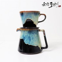 권운자기 커피 드리퍼 도자기 핸드드립세트 케피추출 홈카페 원두커피 세라믹 커피드리퍼 수공예 전통도자기100% 선물용, 1SET