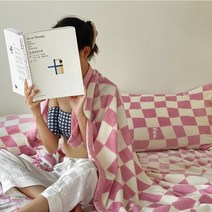 블랭킷 꿀잠블랭킷 모달와플 캠핑이불 솜털 격자 무늬 던지기 담요 북유럽 부드러운 따뜻한 가 겨울 침대 담요 낮잠 소파 커버 침대보 침대 침실