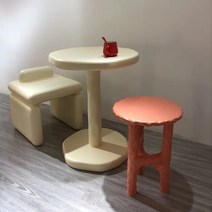 조약돌 소파 모듈형 쇼파 3.5인용 6인 1인 용 데이베드 로비 의자 디자이너 커피 테이블 측면 패션 wabi-sabi 스타일 낮은 커피 숍 코너 가구, 미색 테이블 60×75