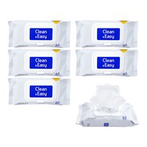클린앤이지 알콜 손소독 세정 물티슈 60매, 1개