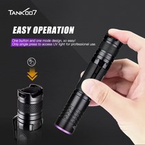 가스 조리 용 휴대 요리 토치 부탄 TANK007 365nm 고출력 한국 LED 손전등 휴대용 자외선 Blacklight 충전식 18650 배터리 EDC 토치 색상: 블랙실버블루, 01 365nm