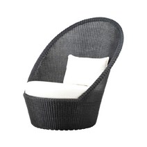 수영장카바나 쇼파 카페 침대 태닝 데크 라운드 소파, 하이백 암체어 (둥근 등나무)