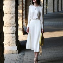 하이퀄리티 실크 원피스 투피스 세트 정장 학부모총회룩 송혜교 블라우스 단정한 복장 상견례옷차림 40대 초반