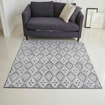 1300K 스텐실무늬 극세사 카페트 러그 차콜150X200