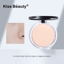 부드러운 코크스면 메이크업 파우더 오일 컨트롤 방수 지속 커버 투명 화이트 케이크, 2#내추럴 컬러