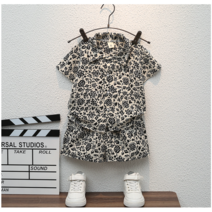 유아 아동 남아 여아 봄 여름 페이즐리 패턴 카라 반팔 셔츠 남방 반바지 상하세트 휴가 바캉스 외출복