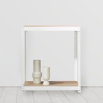 앵글선반 철제 창고 다용도실선반 2단 1100 x 500 x 1500, 블랙, 9mm 양면코팅 보드