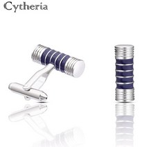 커프스링크 와이셔츠 단추 악세사리 셔츠핀 소매집게 비즈니스 심플 스타일 남성 커프스 주얼리 블랙/블루 라운드 스틱 액세서리 패션 유행