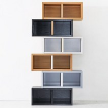 국내제작 이케아 모듈 블럭형 2칸 책장 1P 서재 거실 원룸 자취방 다용도수납 진열대, 아카시아