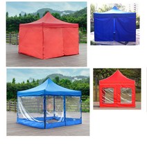 딕스포츠 캐노피 천막 바람막이 1면 (끈타입) 사이즈 5종, 4.5m, 투명바람막이 1면, 레드