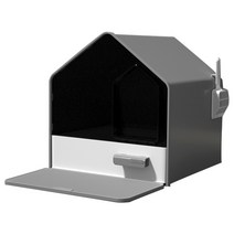 Yumico 특대형후드 별장형 고양이 화장실 모래삽 향주머니 밀폐형 호화, Grey