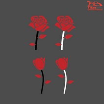 장미 포인트 데칼스티커 33, 블랙, 몬스터쿠팡 B타입-왼쪽블랙