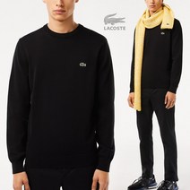 라코스테 23FW ORGANIC 코튼 크루넥 남성 니트 BK