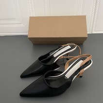 뮬 샌들 슬링백 여성 구두 키튼힐 High heel sandals 3B476