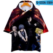 3D프린트 Anime Black Butler 쿠로시 츠지 Oversized T Shirt 여성 남성 4939819275, XXS, 001